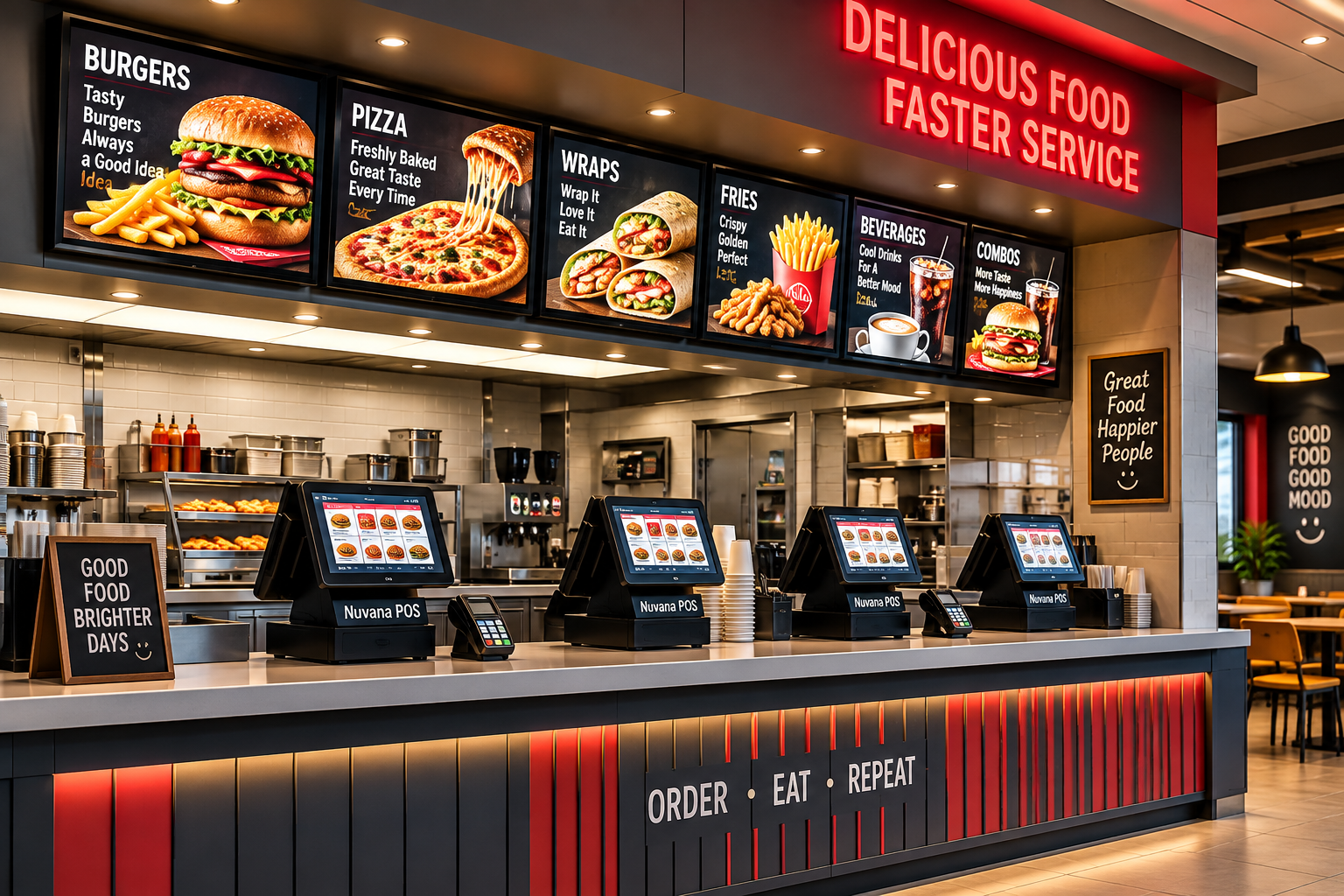 Quick service restaurant ordering counter